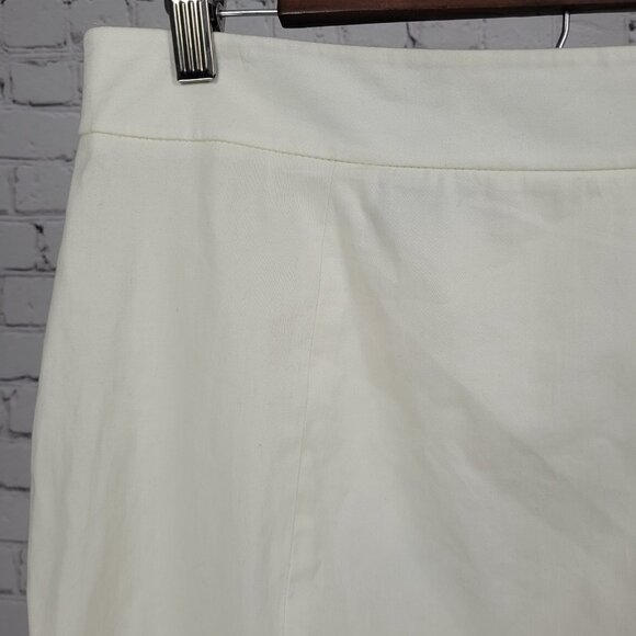 NWT Jones Wear Ivory Cream Stretch Slits Lined Zip Straight Knee Length Skirt 10 - Picture 5 of 11